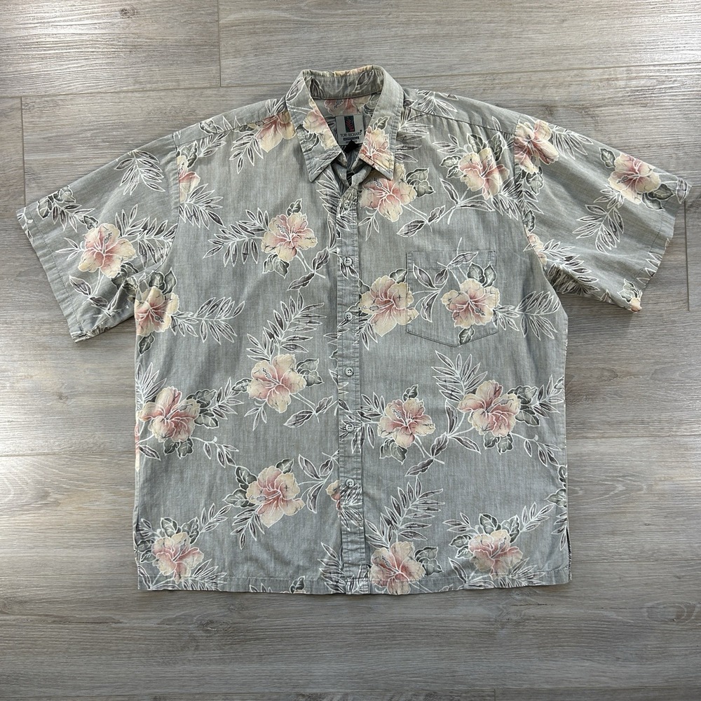 Tori Richard Honolulu Mens XL Floral Reverse Print Short Sleeve Button Up Shirt